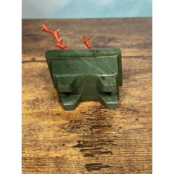 SCULPTURE OF CORAL BRANCHES in the Nephrite Planter Vintage - Picture 5 of 10